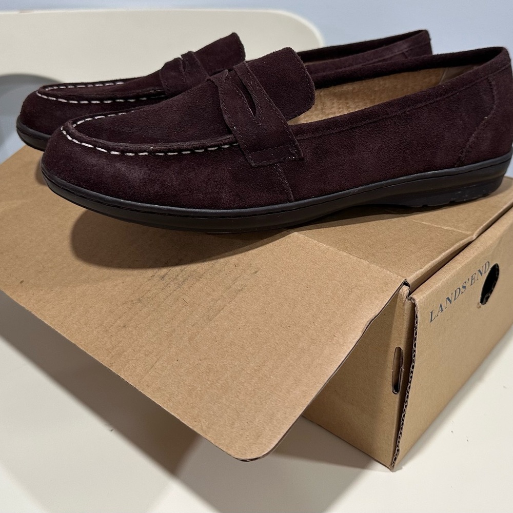 Lands' End Women’s Dark Brown Suede Loafers